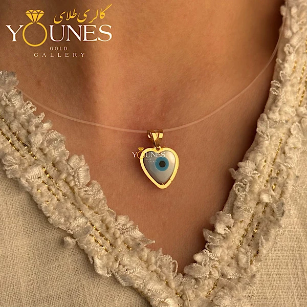 آویز سواروسکی قلب چشم نظر طلا